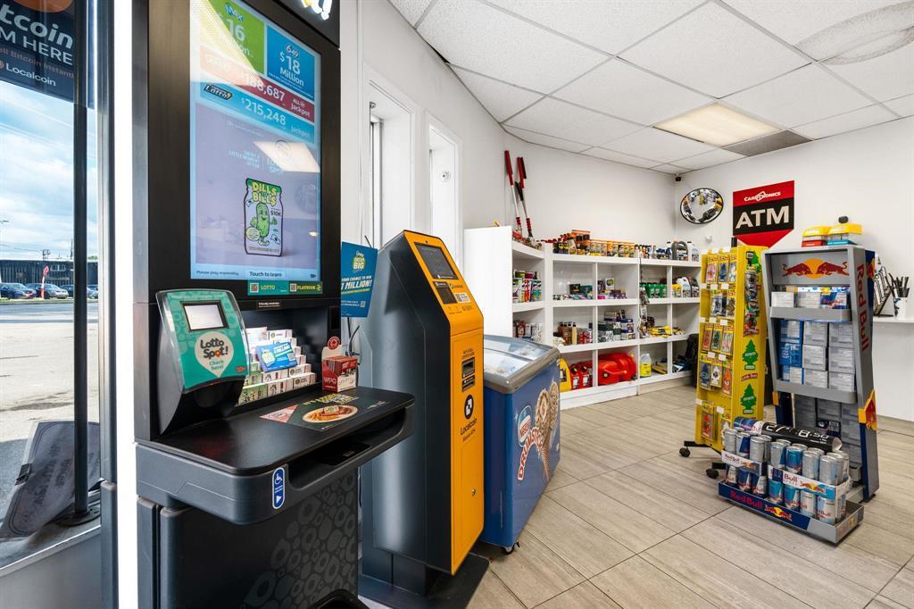 Bitcoin machine and ATM area inside the store